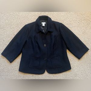 Jessica London Fully Lined Blazer, 3/4 Length Sleeves, 3 Button Closure, Size 14